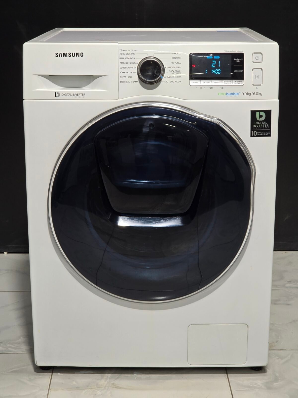 SAMSUNG A+++ ECO BUBBLE 9 KG 1400 DVİR-6 KG KURUTMA - Görsel 1