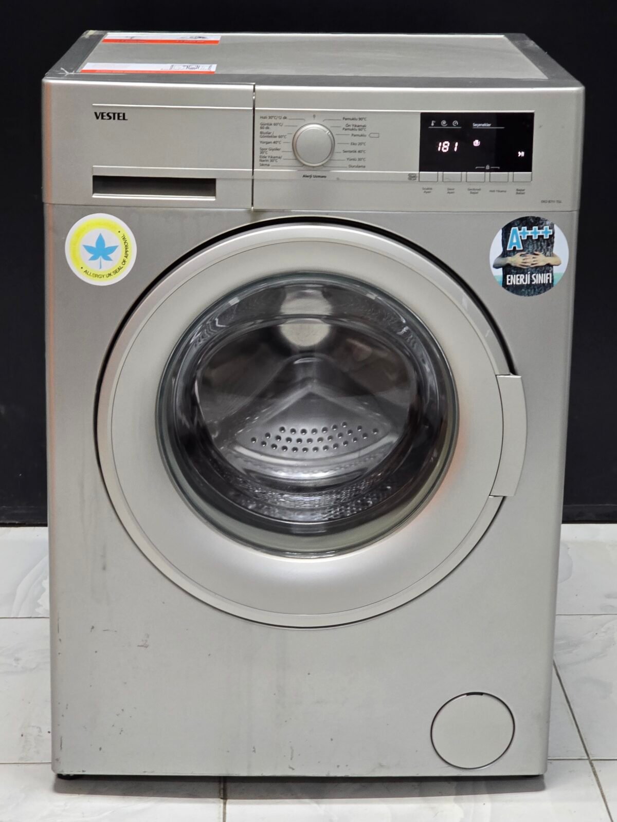 VESTEL A+++ GRİ 8 KG 1000 DEVİR - Görsel 1