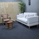 BOHEM 3+3+1 TURUNCU BEYAZ KOLTUK TAKIMI - Görsel 3