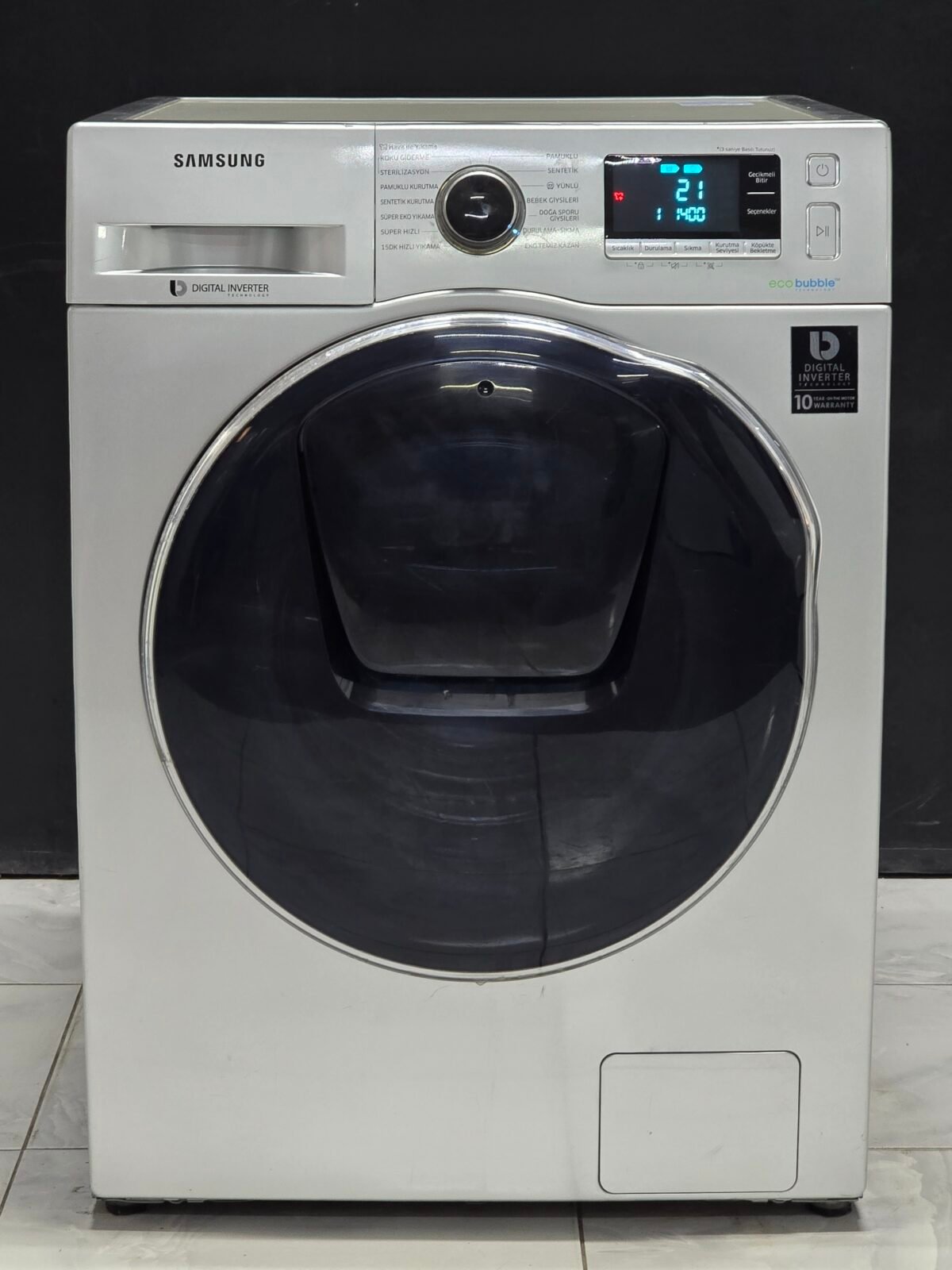 SAMSUNG A+++ GRİ ECO BUBBLE 9 KG 1400 DEVİR,6 KG KURUTMA - Görsel 1