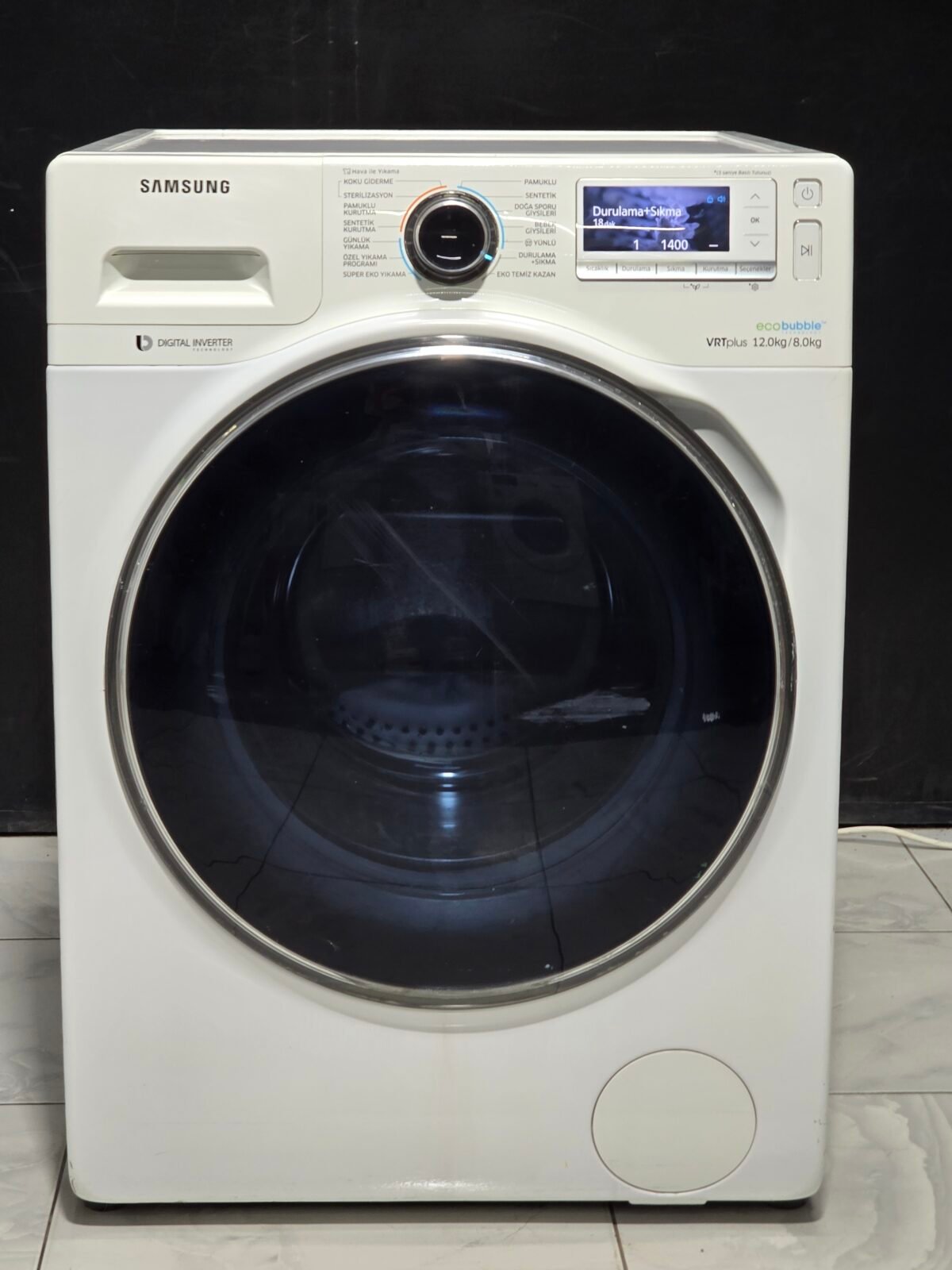 SAMSUNG A+++ ECO BUBBLE 12 KG 1400 DEVİR-8 KG KURUTMA - Görsel 1