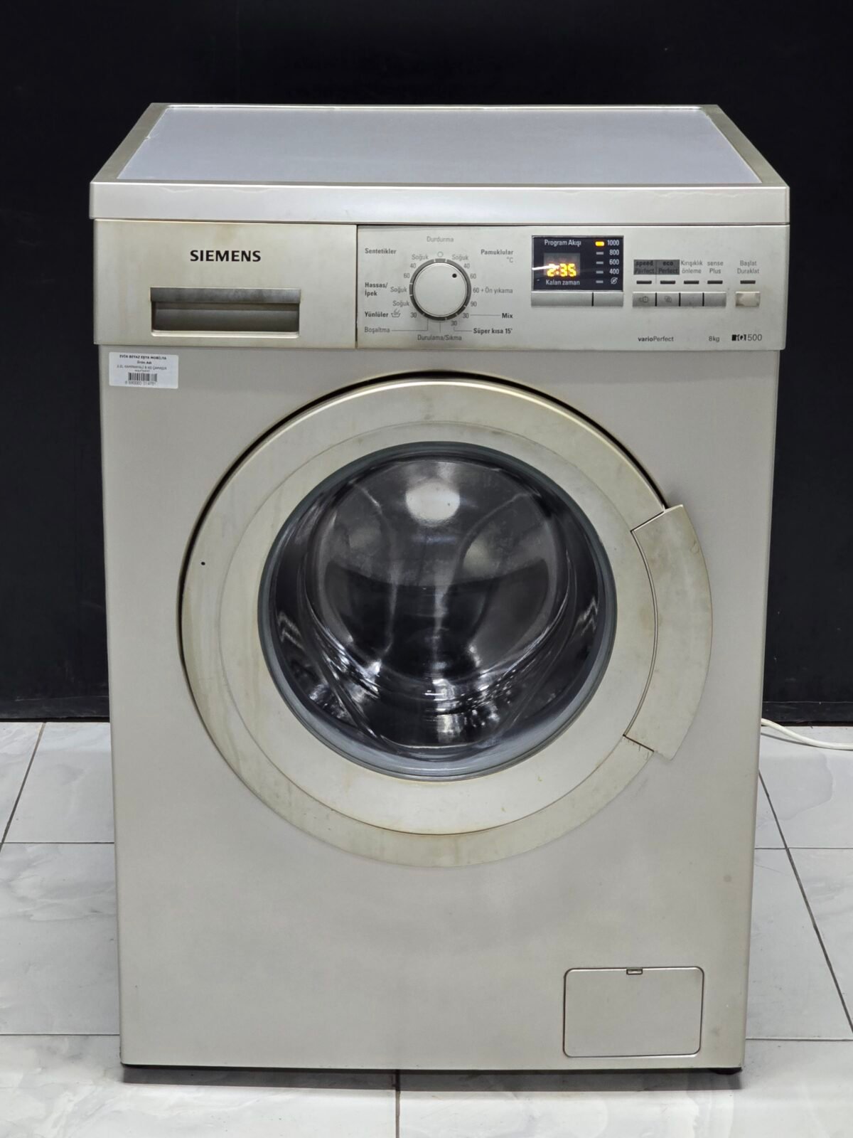 SIEMENS A++ GRİ IQ 500 SERİ 8 KG 1000 DEVİR - Görsel 1