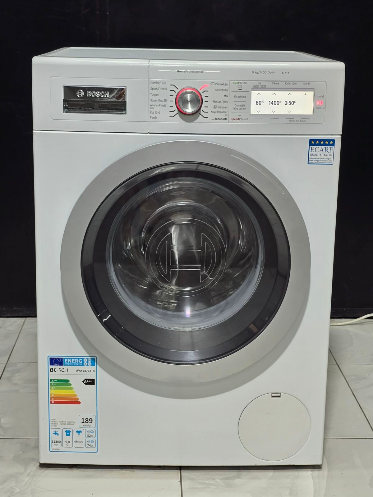 BOSCH HOME PROFESSIONAL A+++ 9 KG 1400 DEVİR - Görsel 1
