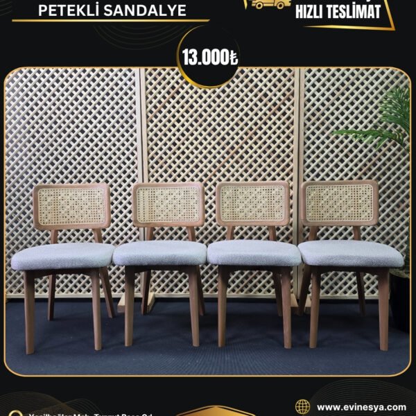 4 ADET BOHEM ZİYON PETEKLİ SANDALYE