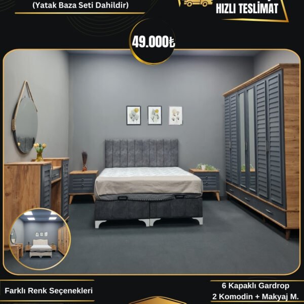 MEGA ANTRASİT YATAK ODASI TAKIMI