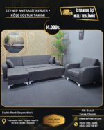ZEYNEP ANTRASİT KÖŞE KOLTUK+BERJER TAKIMI