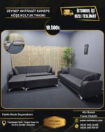 ZEYNEP ANTRASİT KÖŞE+KANEPE