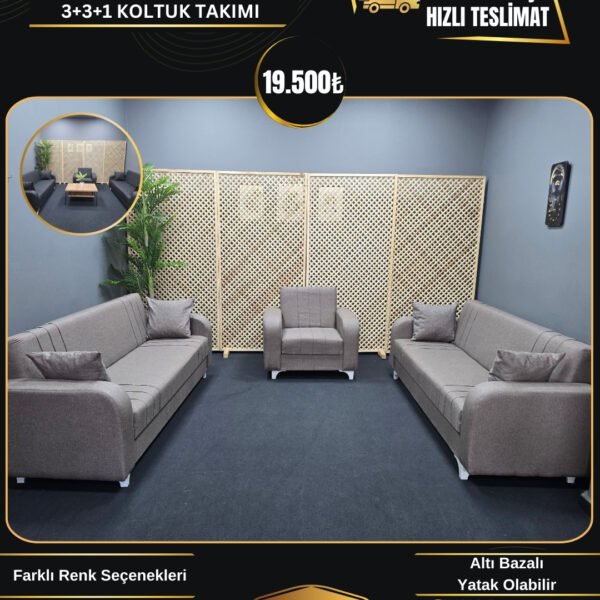 ZEYNEP KAHVERENGİ 3+3+1 KOLTUK TAKIMI