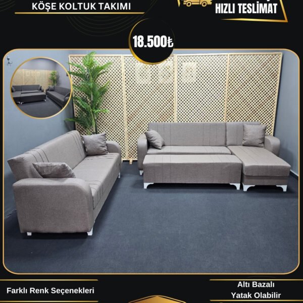 ZEYNEP KAHVERENGİ KÖŞE+KANEPE