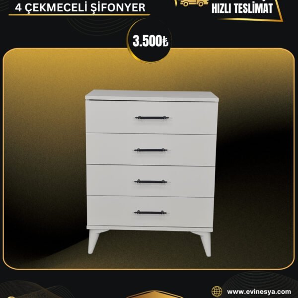 SİTİL WHITE 4 ÇEKMECELİ ŞİFONYER