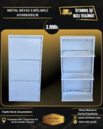 METAL BEYAZ 3 BÖLMELİ AYAKKABILIK