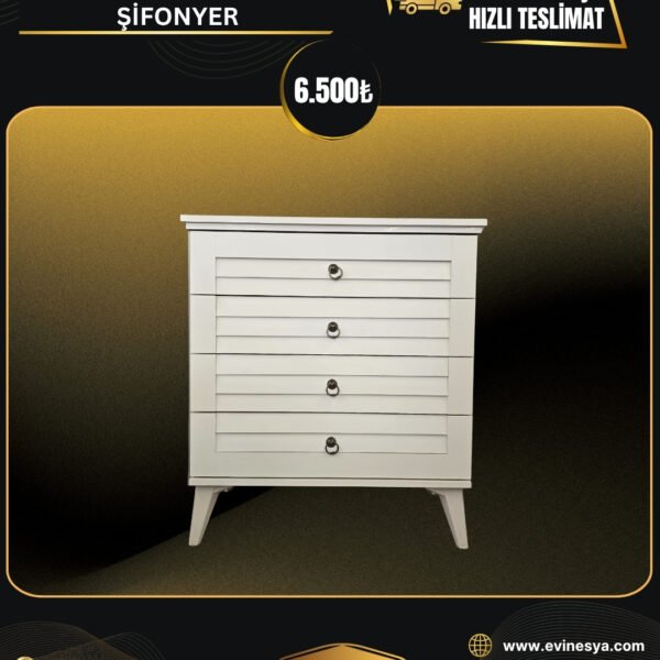 PANJURLU KREM 4 ÇEKMECELİ ŞİFONYER