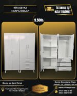 RİTA 4 KAPAKLI BEYAZ DOLAP