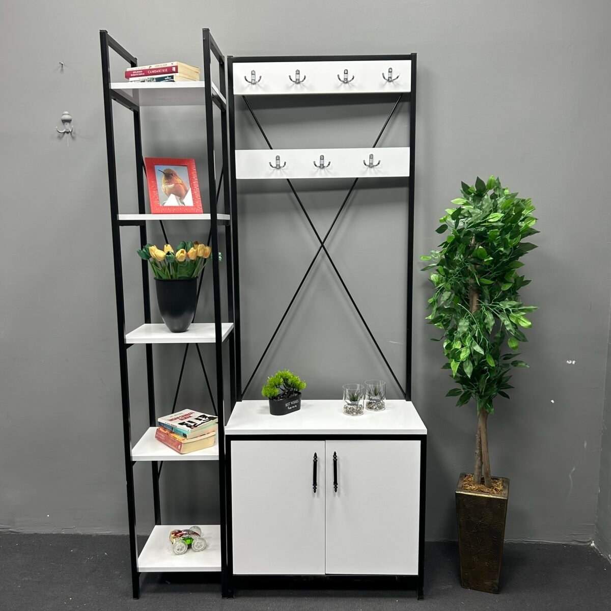 METAL BEYAZ RAFLI PORTMANTO - Görsel 1