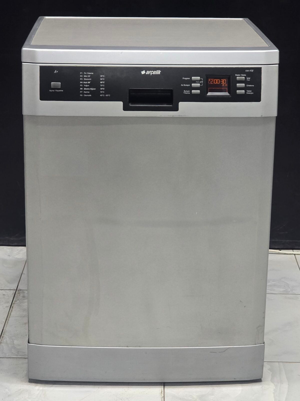 ARÇELİK A+ GRİ 8 PROG 3 SEPETLİ BULAŞIK MAKİNESİ - Görsel 1