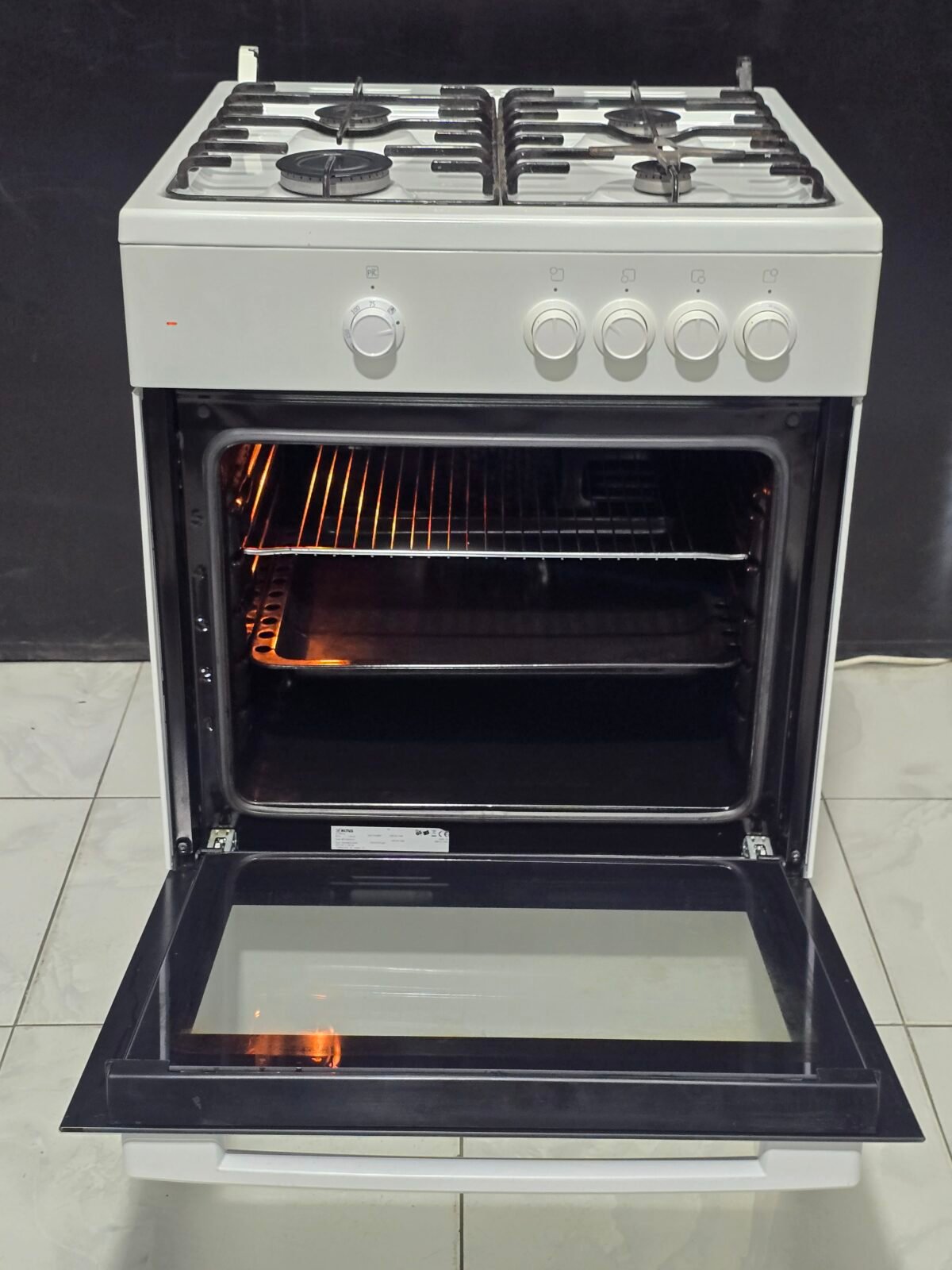 Altus Tam Boy Çakmaklı Gaz Emniyetli Ocaklı Fırın - Görsel 3