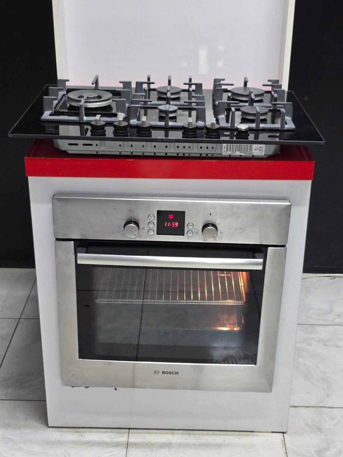 Bosch A+ Inox Ankastre 5 Gözlü Ocak + Turbo Fanlı Fırın - Görsel 1