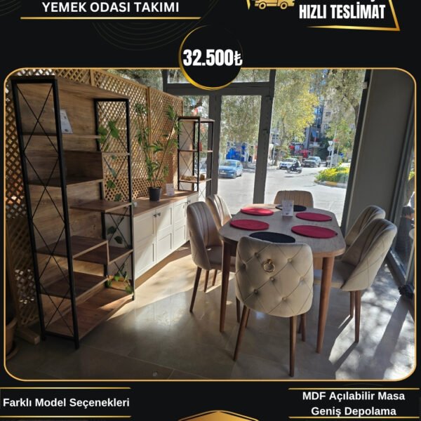 SEDEF 6 KİŞİLİK ÇAM YEMEK ODASI TAKIMI