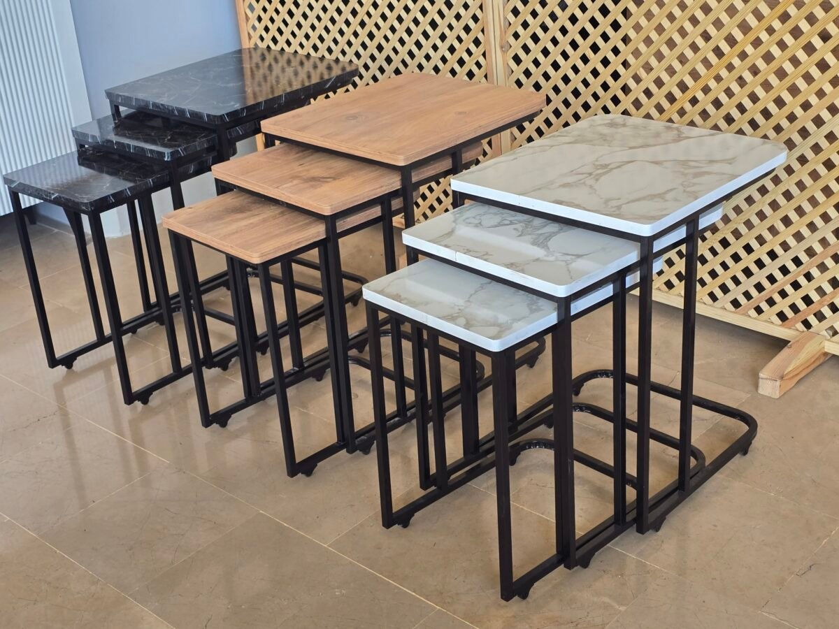 KARE 3 LÜ ZİGON SEHPA - Görsel 3