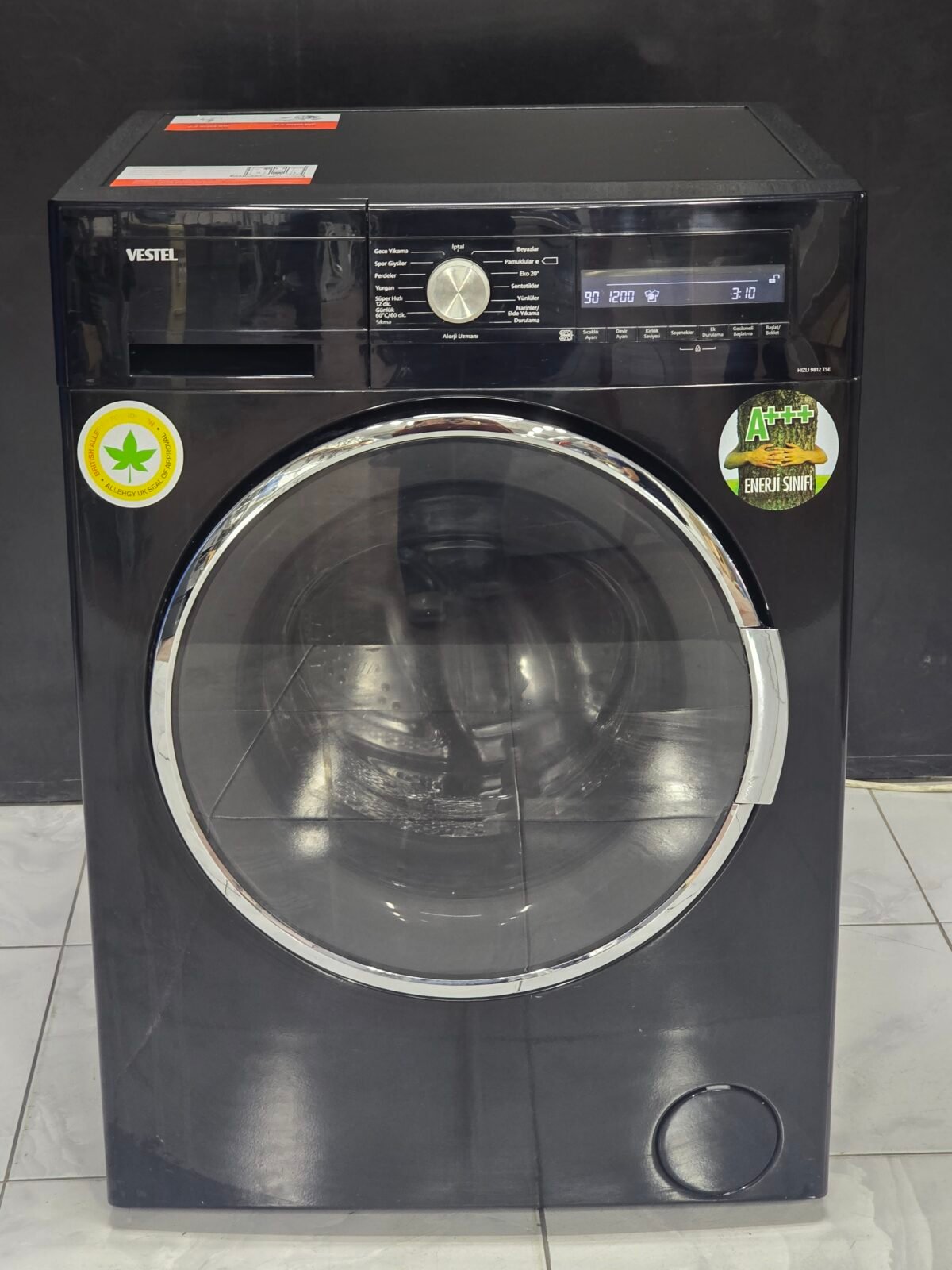 VESTEL A+++ SİYAH 9 KG 1200 DEVİR - Görsel 1