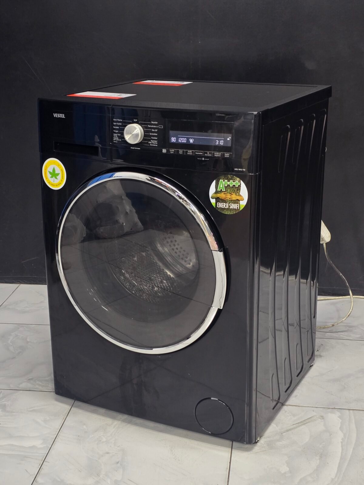 VESTEL A+++ SİYAH 9 KG 1200 DEVİR - Görsel 2