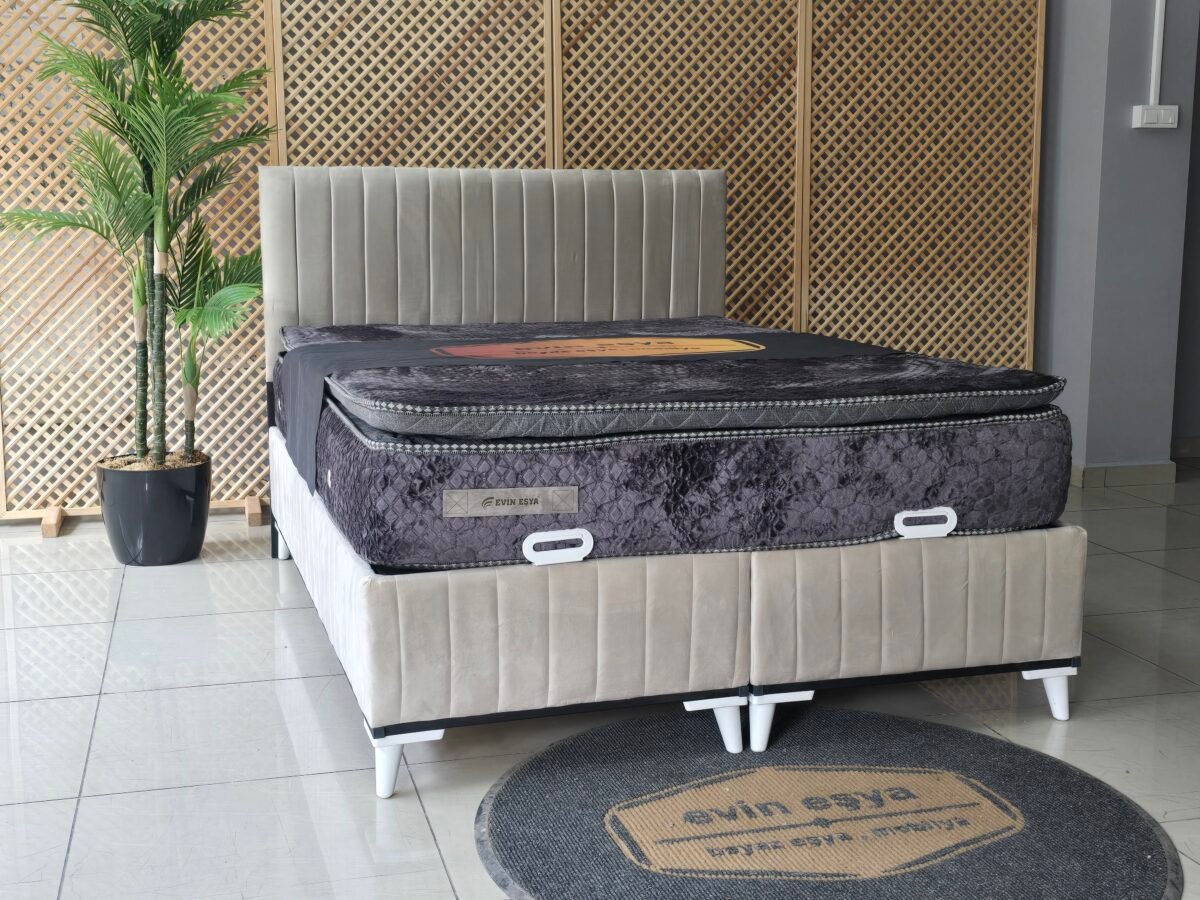 EVİN KREM 160-200 YATAK BAZA BAŞLIK SETİ - Görsel 2