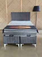 LUNA GRİ 120-200 YATAK BAZA BAŞLIK SETİ - Görsel 2