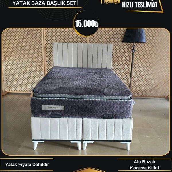 EVİN KREM 120-200 YATAK BAZA BAŞLIK SETİ