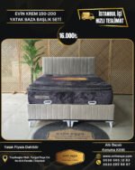 EVİN KREM 150-200 YATAK BAZA BAŞLIK SETİ