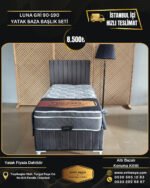 LUNA GRİ 90-190 YATAK BAZA BAŞLIK SETİ
