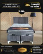 LUNA GRİ 150-200 YATAK BAZA BAŞLIK SETİ