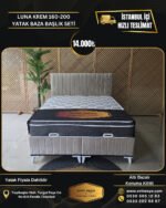 LUNA KREM 160-200 YATAK BAZA BAŞLIK SETİ