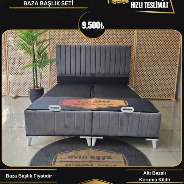 LUNA GRİ 160-200 BAZA BAŞLIK SETİ