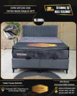 EVİN GRİ 150-200 YATAK BAZA BAŞLIK SETİ