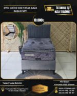 EVİN GRİ 90-190 YATAK BAZA BAŞLIK SETİ