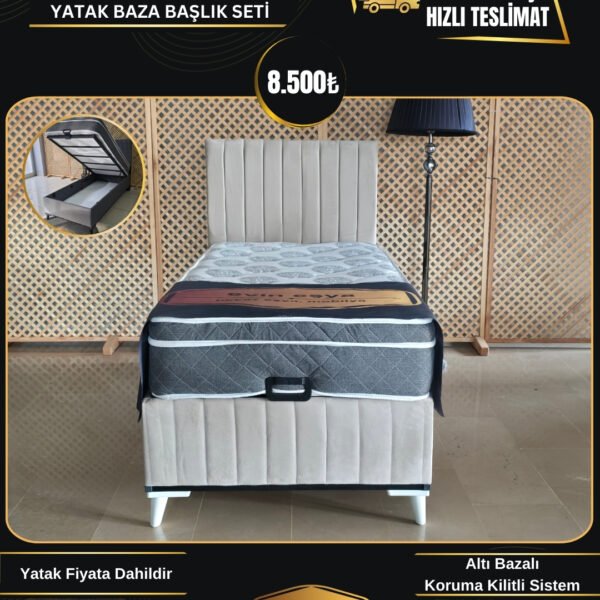 OSLO KREM 90-190 YATAK BAZA BAŞLIK SETİ