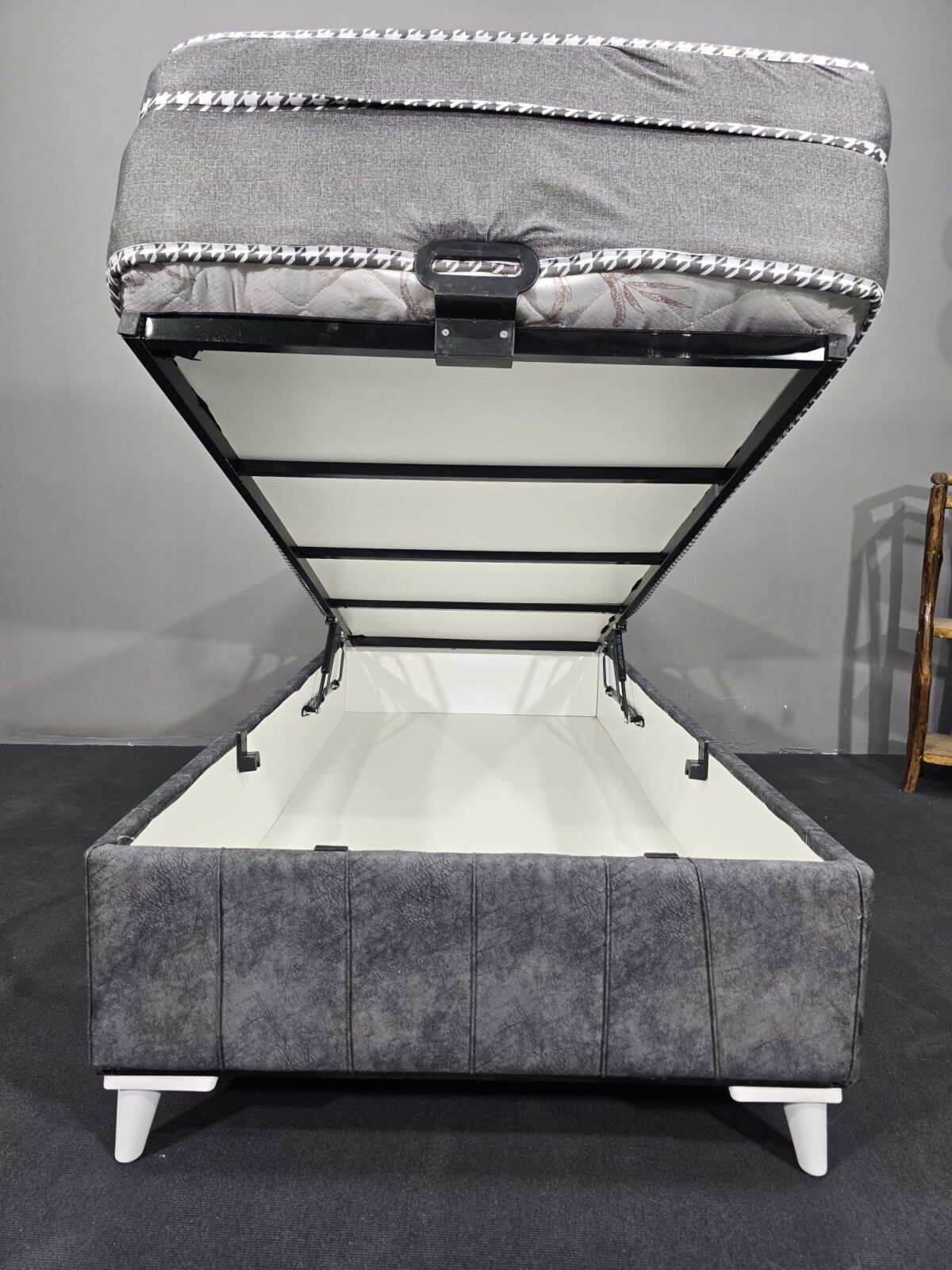 MAYA 90-190 GRİ YATAK BAZA BAŞLIK - Görsel 4