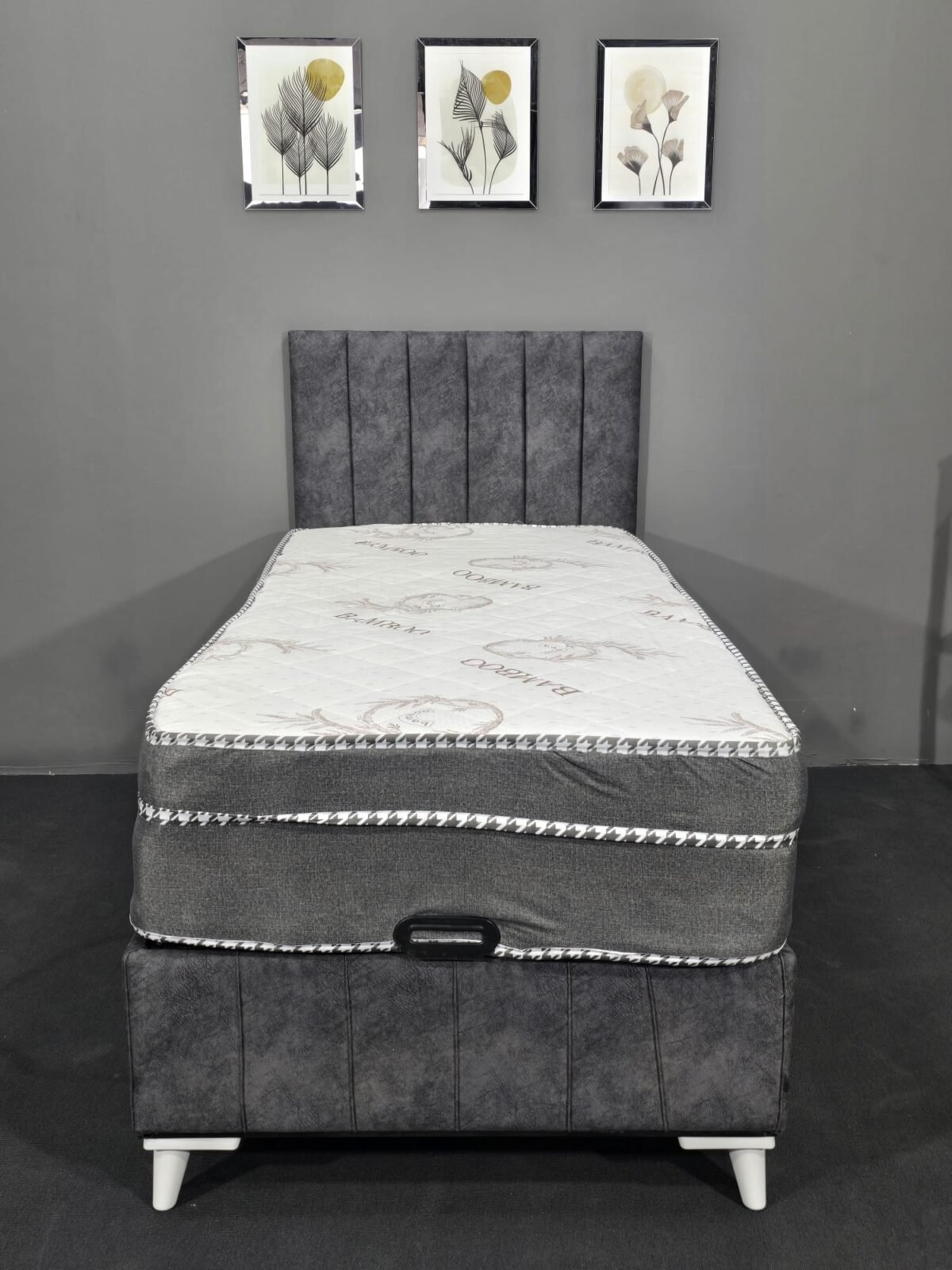 MAYA 90-190 GRİ YATAK BAZA BAŞLIK - Görsel 2