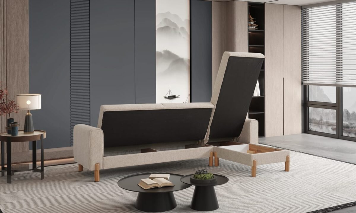 BOHEM PUFFY KUMAŞ KREM KÖŞE KOLTUK - Görsel 4