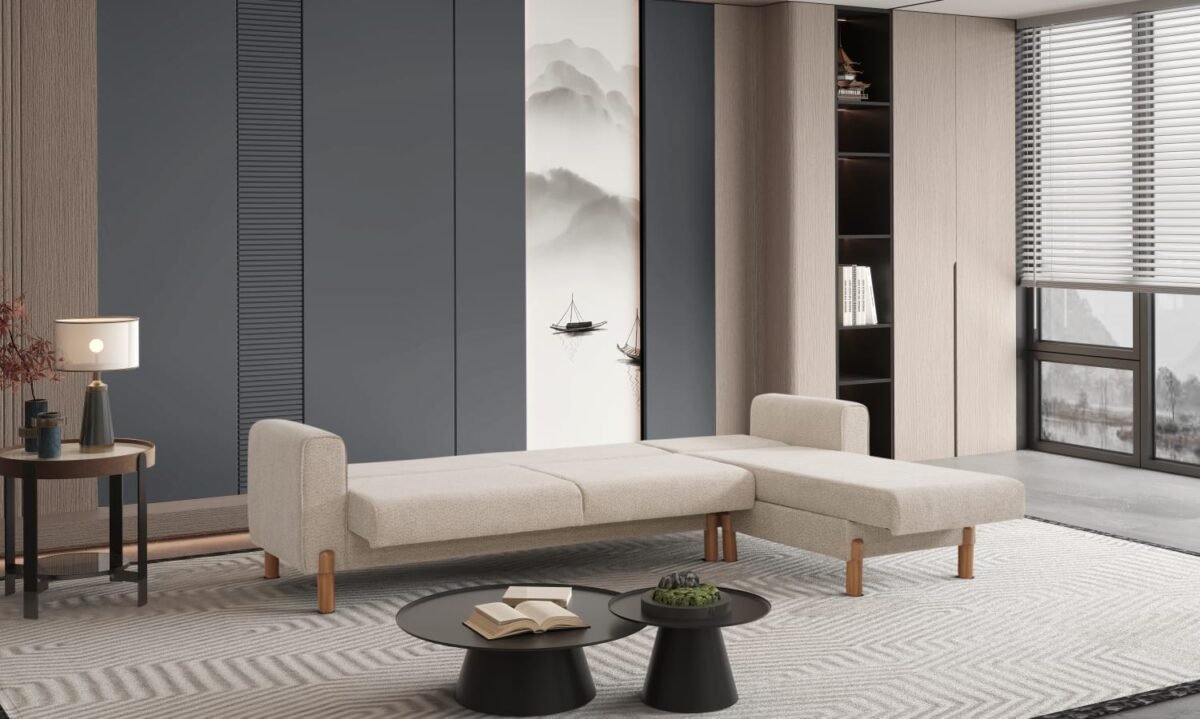 BOHEM PUFFY KUMAŞ KREM KÖŞE KOLTUK - Görsel 5