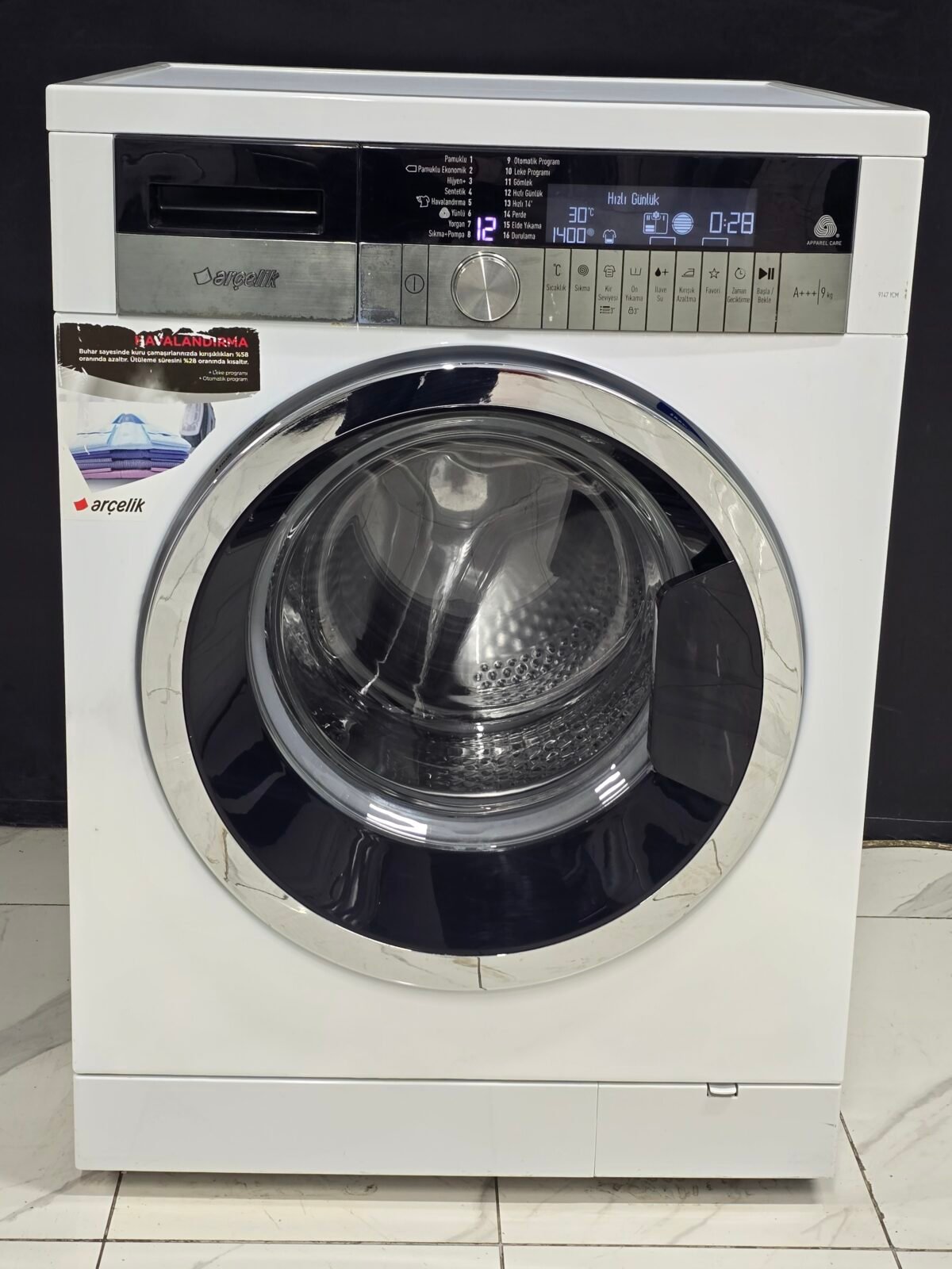 ARÇELİK A+++ PIYANO SERİ 9 KG 1400 DEVİR ÇAMAŞIR MAKİNESİ - Görsel 1