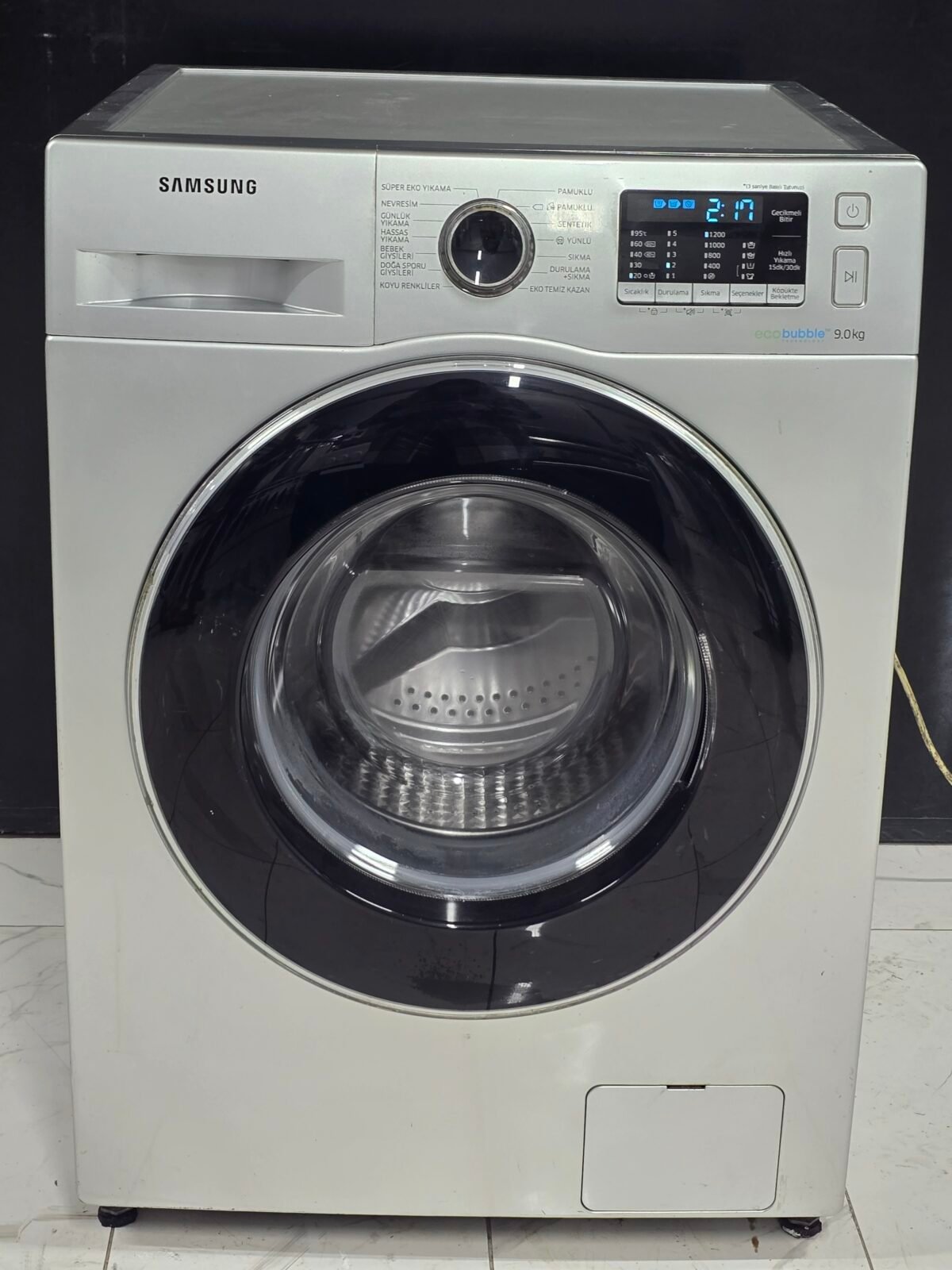 SAMSUNG A+++ GRİ ECO BUBBLE 9 KG 1200 DEVİR ÇAMAŞIR MAKİNESİ - Görsel 1