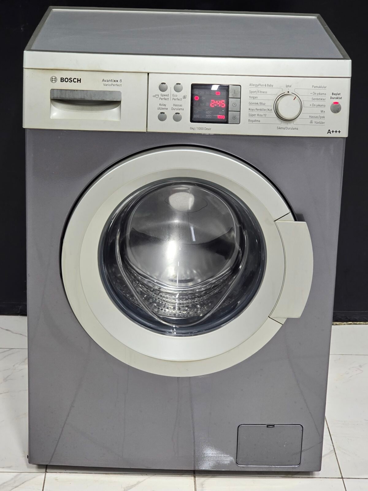 BOSCH AVANTIXX GRİ A+++ 8 KG 1000 DEVİR ÇAMAŞIR MAKİNESİ - Görsel 1