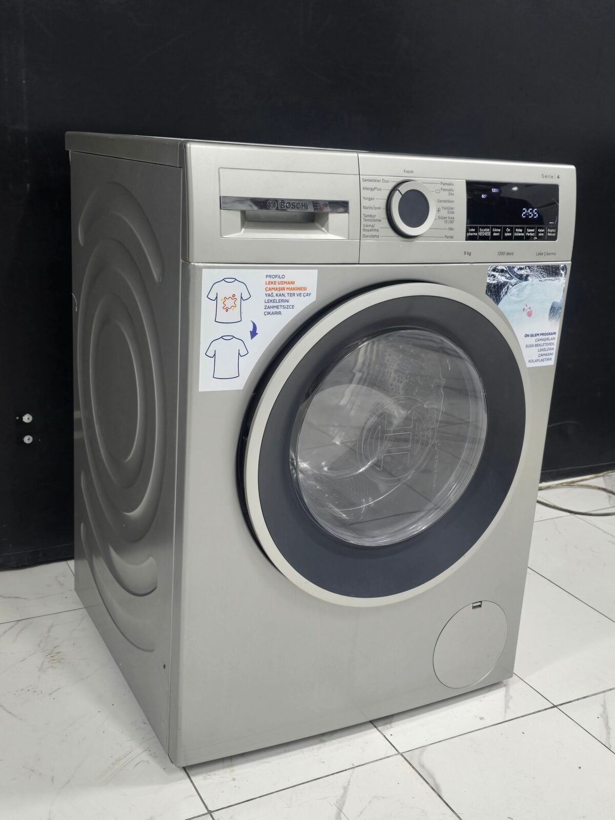 BOSCH SERİ4 INOX A+++ 9 KG 1200 DEVİR ÇAMAŞIR MAKİNESİ - Görsel 4