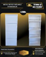 METAL BEYAZ 4 BÖLMELİ AYAKKABILIK