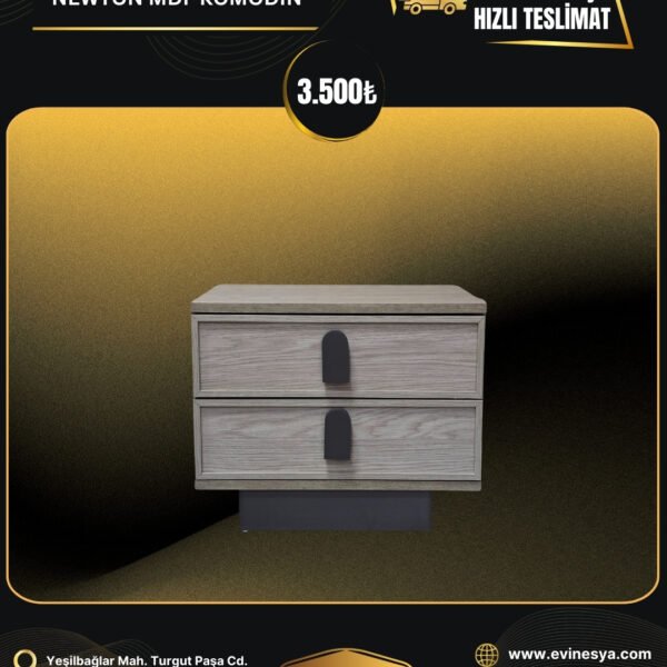 NEWTON MDF 2 ÇEKMECELİ KOMODİN