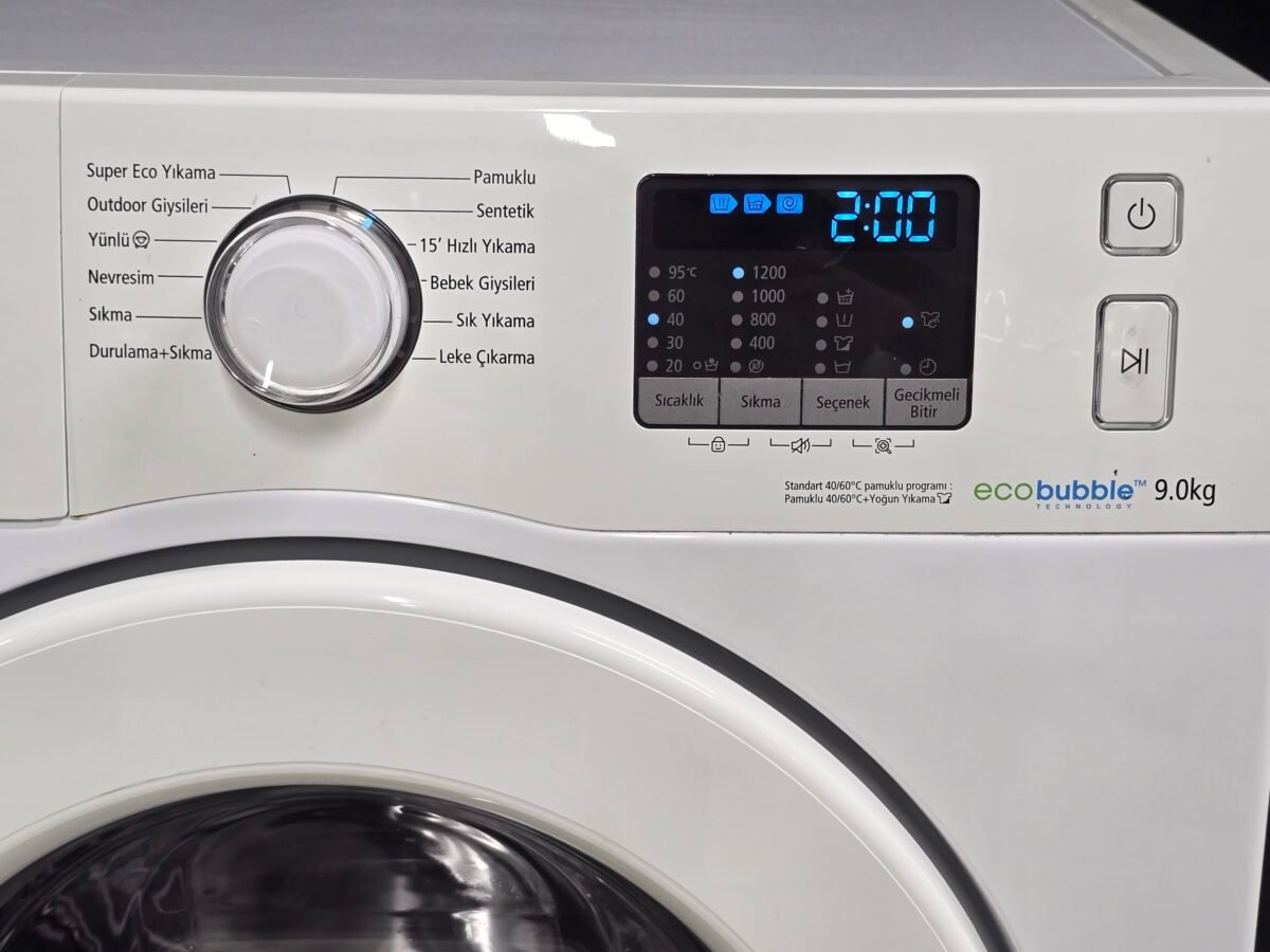 SAMSUNG A++ ECO BUBBLE 9 KG 1200 DEVİR ÇAMAŞIR MAKİNESİ - Görsel 2