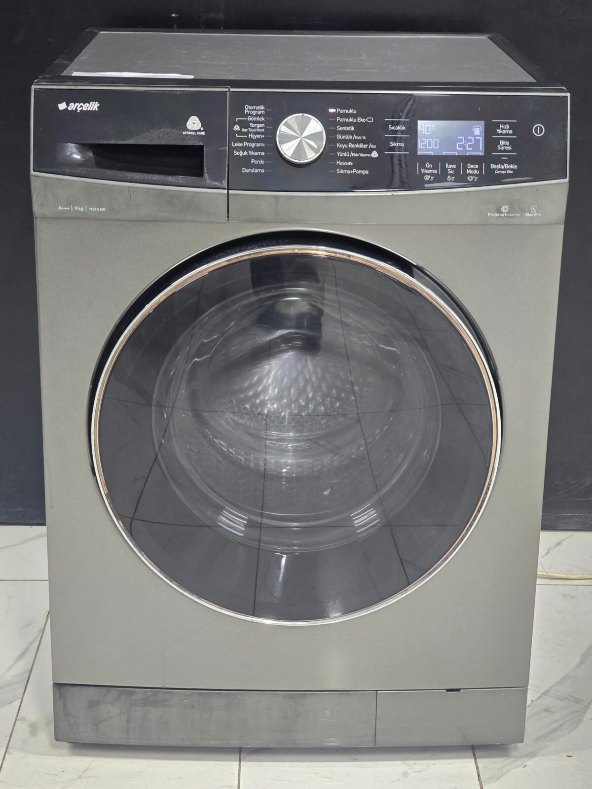 ARÇELİK A+++ ANTRASİT IN LOVE SERİ 9 KG 1200 DEVİR ÇAMAŞIR MAKİNESİ - Görsel 1