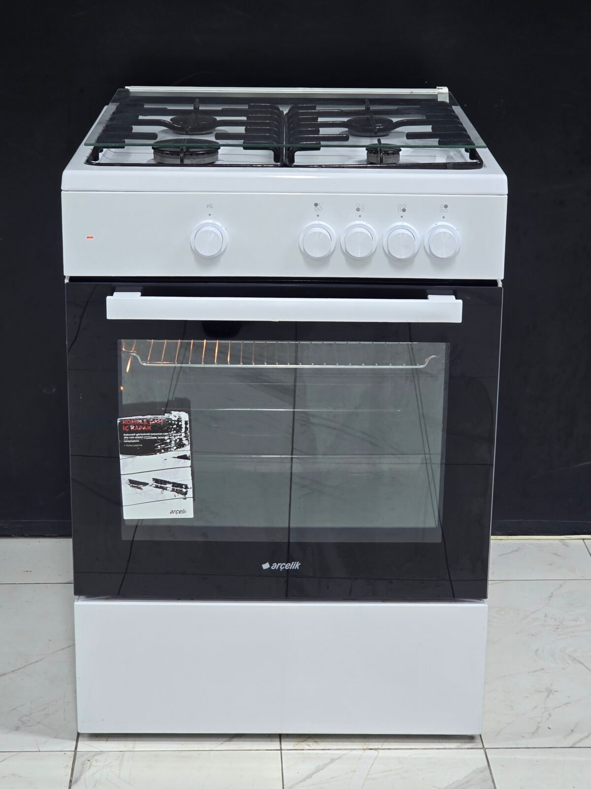 ARÇELİK TAM BOY ÇAKMAKLI GAZ EMNİYETLİ OCAKLI FIRIN - Görsel 1