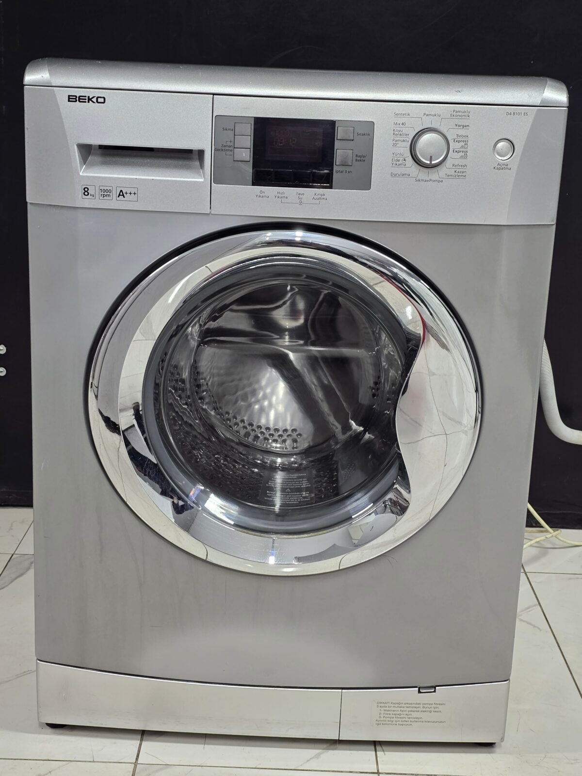 BEKO A+++ GRİ 8 KG 1000 DEVİR ÇAMAŞIR MAKİNESİ - Görsel 1
